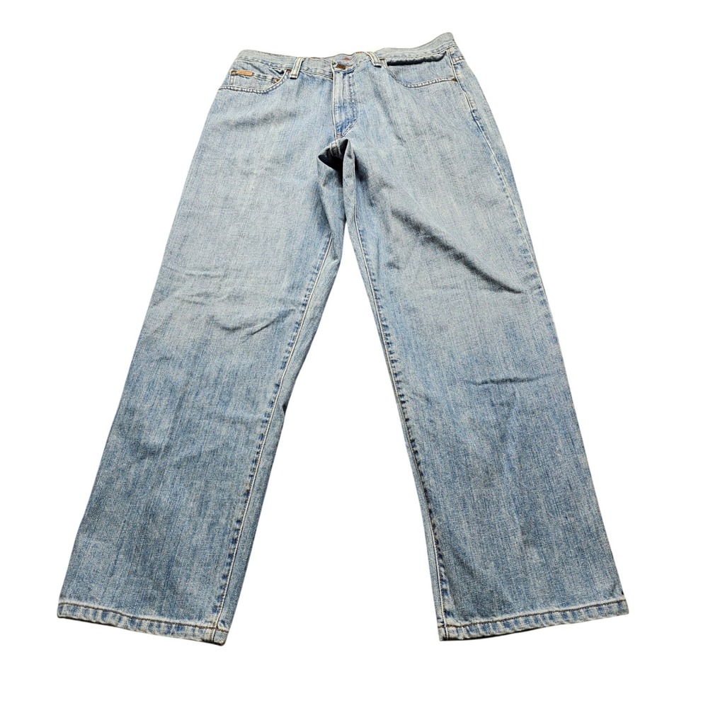 Eddie Bauer Premium Denim Straight Leg Jeans Mens 35x30 Light Blue 14507955
